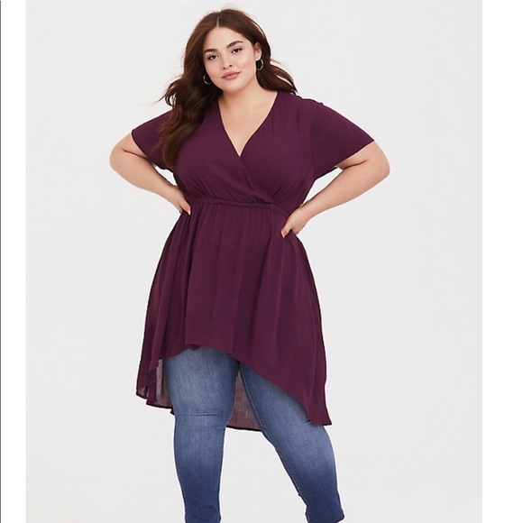 Purple Gauze Babydoll Tunic - Picture 1 of 6